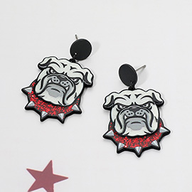 Sparkling University of Georgia Bulldog Dangle Earrings