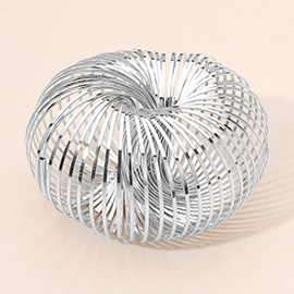 Modern Metal Cage Spiral Adjustable Statement Bracelet