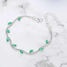 CZ Marquise Cluster Accent Evening Tennis Bracelet