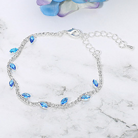 CZ Marquise Cluster Accent Evening Tennis Bracelet