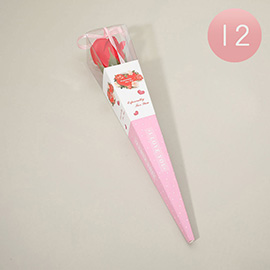 12PCS - Single Scented Rose Stem Soap