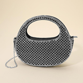 Pearl Rhinestone Bling Studded Evening Crossbody Handbag