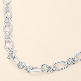 Chunky Metal Linked Chain Necklace