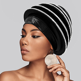 Elegant Rhinestone Studded Chic Layered Turban Hair Wrap