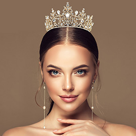 Teardrop Stone Cluster Accent Crown Princess Tiara