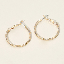 Gold Dipped Textured Hoop Earrings