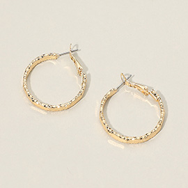 Gold Dipped Textured Hoop Earrings