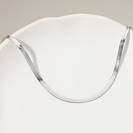 Silver Dipped Sleek Flat Snake Chain Necklace