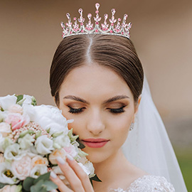 Teardrop Marquise Stone Cluster Embellished Princess Tiara