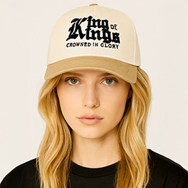 KING Message Embroidered Five Panel Canvas Baseball Cap