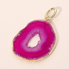 Natural Cutout Center Oval Geode Slice Pendant