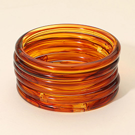 6PCS - Stackable Resin Bangle Multi Layered Bracelets