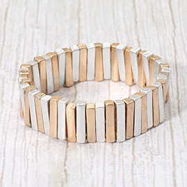 Rectangle Bar Metal Stretch Bracelet