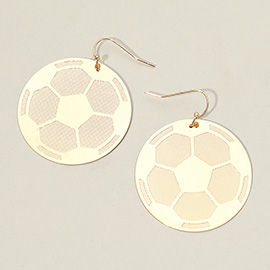 Metal Soccer Plate Dangle Earrings