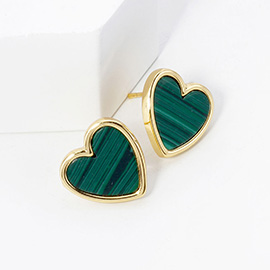 Gold Dipped Heart Stud Earrings