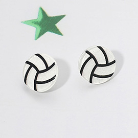 Glitter Resin Volleyball Stud Earrings