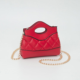 Smooth Faux Leather Mini Quilted Handbag Crossbody Bag