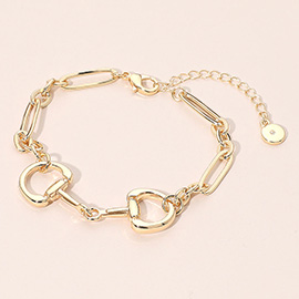 Metal Horsebit Link Bracelet