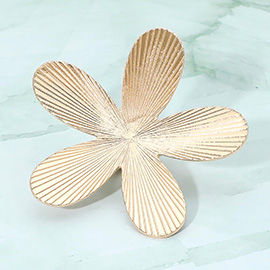 Bold Textured Metal Flower Stretch Statement Ring