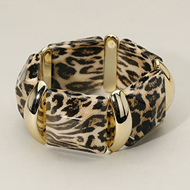 Bold Leopard Link Stretch Bracelet