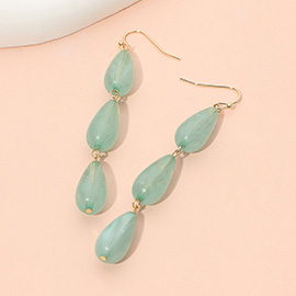 Triple Resin Teardrop Link Drop Earrings