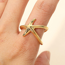 SECRET BOX_Stainless Steel Starfish Wrap Ring