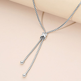 SECRET BOX_Stainless Steel Adjustable Crisscross Slider Box Chain Necklace
