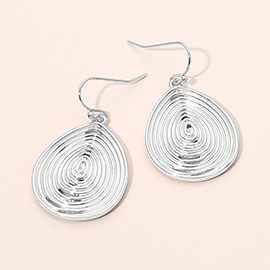 Metal Spiral Wire Teardrop Dangle Earrings