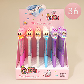 36PCS - Monster Bunny Top Queen Diamond Ball Pens