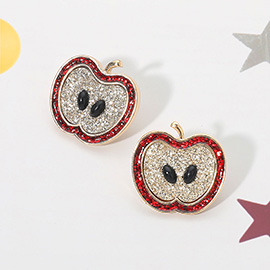 Glitter Apple Stud Earrings