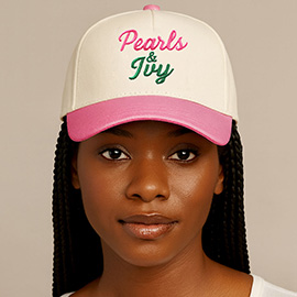 PEARLS IVY Message Embroidered Baseball Cap