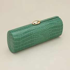 Faux Leather Textured Pattern Clutch Evening Bag