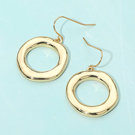 Metal Open Ring Drop Dangle Earrings