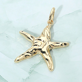 Sculpted Metal Starfish Pendant Charm