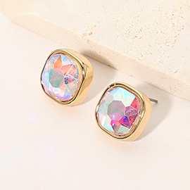 Square Cut Gem Evening Stud Earrings