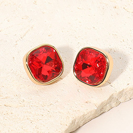 Square Cut Gem Evening Stud Earrings