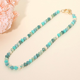 Faceted Pebble Beaded Necklace