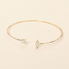 SECRET BOX_Square Marquise Stone Tip Cuff Bracelet