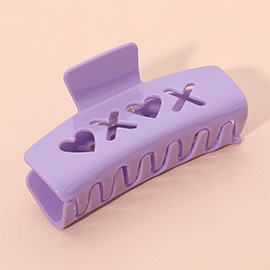 XO Heart Cutout Hair Claw Clip