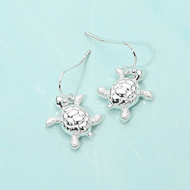 Metal Sea Turtle Dangle Earrings