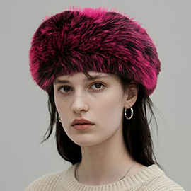 Faux Fur Winter Beret Hat