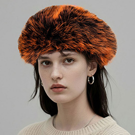 Faux Fur Winter Beret Hat