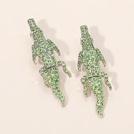 Stone Paved Crocodile/Alligator Earrings