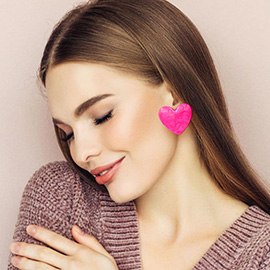 Marbled Resin Heart Earrings