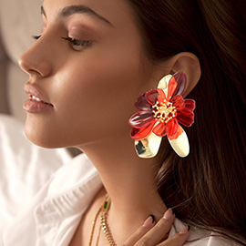 Bold Floral Statement Earrings