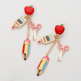 Teacher School Charm Drop Earrings